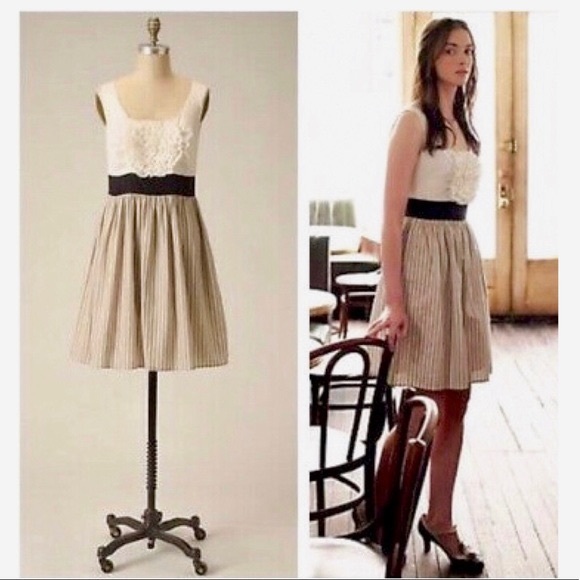 Anthropologie Dresses & Skirts - Anthropologie Burlap Bold Boutonnière Flare Dress